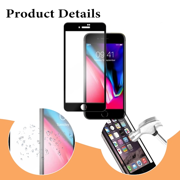 Näytönsuoja iPhone 6/7/8/SE 2020/2022 Täysikokoinen lasinen Läpinäkyvä