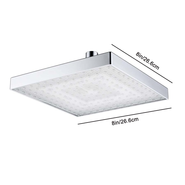 LED Duschhuvud med Flera Färgbyten, Regnduschhuvud, Vattenfallsduschhuvud, 8 Tum Rund/Kvadratisk, Temperaturkontroll