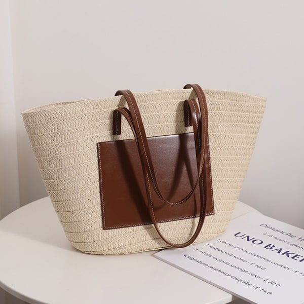 Kvinders Strotasker Sommer Strand Stor Tote Taske Håndlavet Vævet Skulder Crossbody Håndtaske