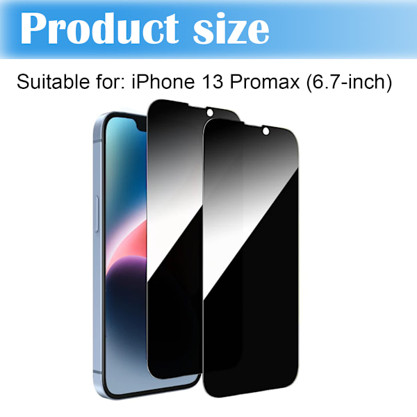 2-Pack iPhone 13 Pro Max Privacy Skärmskydd - Härdat Glas