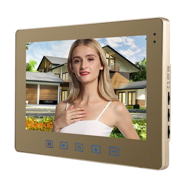 10-tums Videodörrtelefon med 3 Monitorer, Nattseende, Intercom, Dörrklocka, Hemåtkomst System 100-240V(UK)