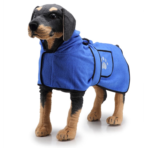 Hundbadrock handduk mikrofiber husdjur torr kappa fukt absorberande handduk kappa för hundar och katter