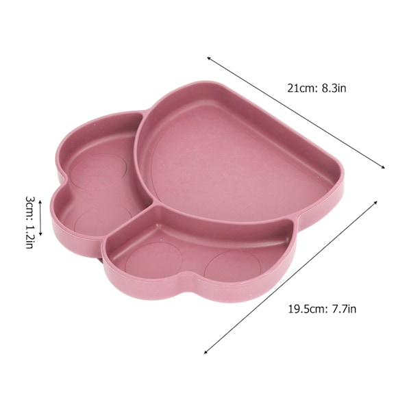 Baby Tallrik Halksäker Diskmaskin & Mikrovågsugnssäker Delad Bärbar Silikon Tallrik för Småbarn 6-24 Månader Rosa