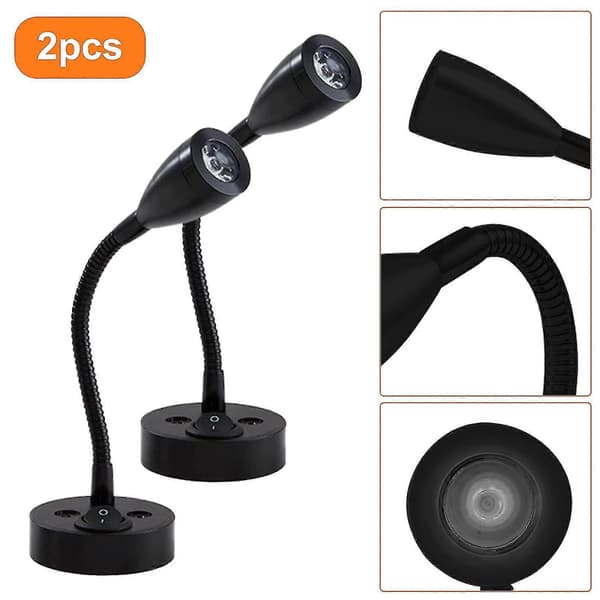 2 Stykker Læselamper LED Spotlight 12v Dæmpbar Afbryder Vægsengelampe Interiørlampe Autocamper 6500k Hvid Til Autocamper