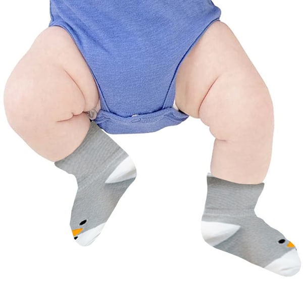 3 par babyknäskydd storlek M, halkfria strumpor för krypande, babytecknade knä- och armbågsskydd i bomull