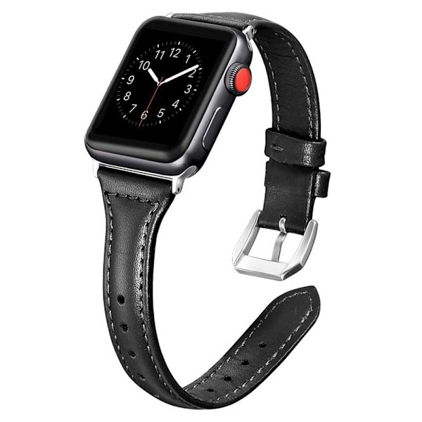 Läderband Kompatibla med Apple Watch 38mm-40mm /42mm-44mm, Toppskiktsläderband Smalt & Tunnt Armband för iWatch Serie 5/4/3/2/1