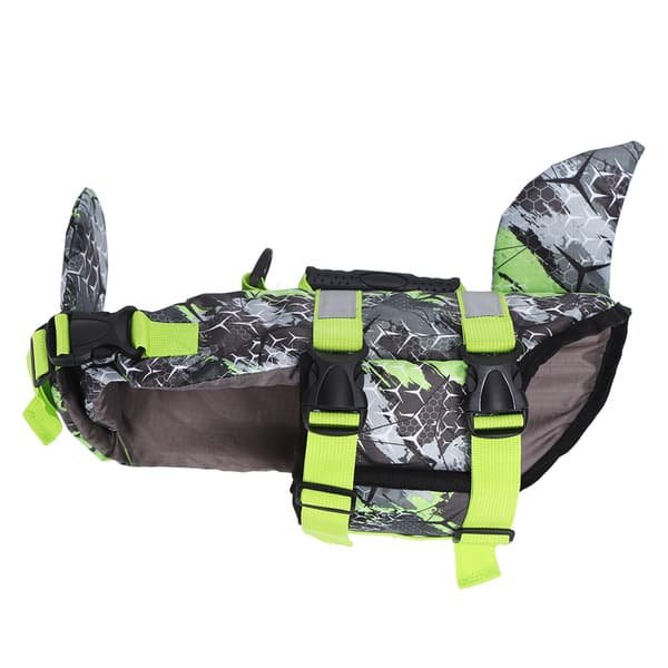 Redningsvest for hund, refleksstriper, førsteklasses polyester og perlebomull, forbedret sikkerhet med stilig haifinnedesign, for ulike vannaktiviteter