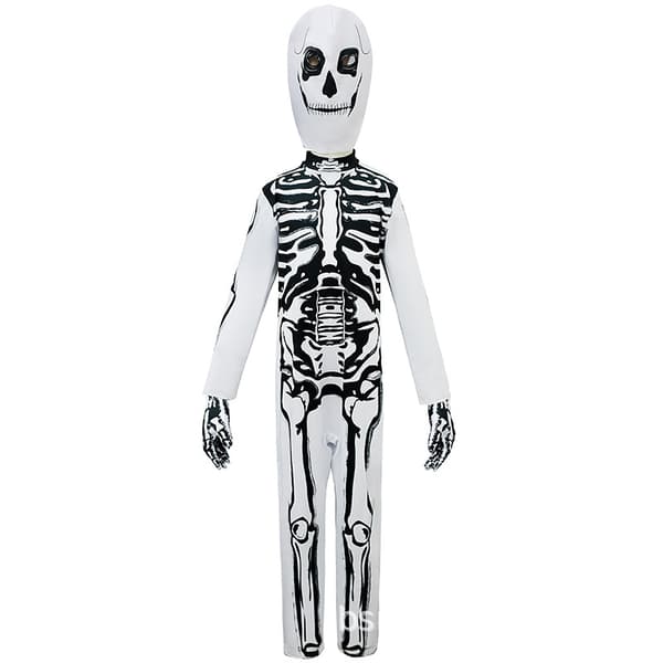 Skeletkostume til børn Skelet Halloween Skeletkostumer til drenge M