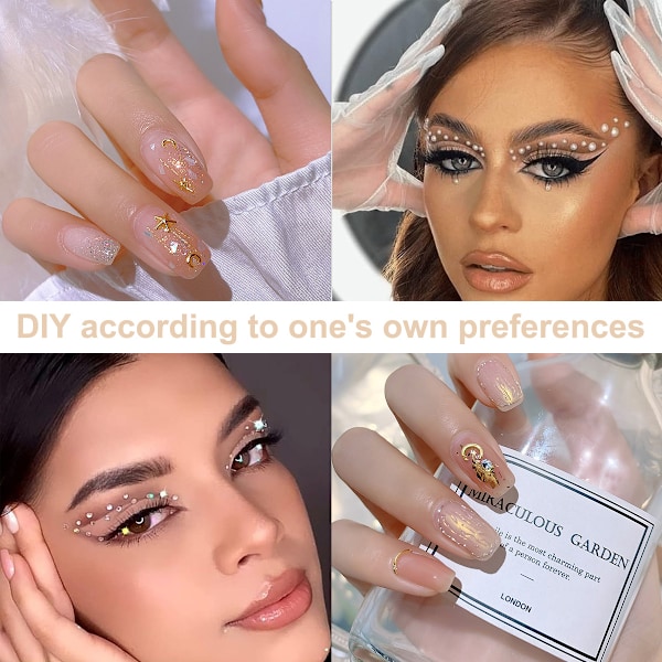 3D Nageldekor i olika storlekar med platt baksida för att skapa egna nageldesigner