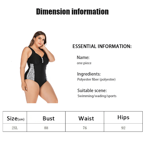 Dame Badetøj i Plus Størrelse, Endelt, V-udskæring, Sexy Bikini