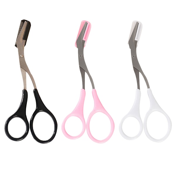 3 st Eyebrow Trimmer Saxar med Kam, Eyebrow Shaping Cut Comb Halksäker Skönhetstillbehör