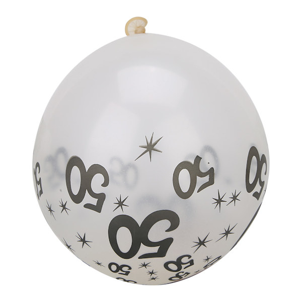 10 st Latex Transparent Ballonger med Nummer 50 Mönster för Födelsedagsfest Bröllop Jubileum Dekoration Roséguld Sekvens