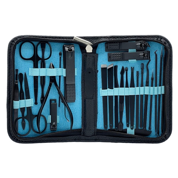 Manikyrset Nagelklippare Kit - 26 delar Rostfritt Stål Manikyrset, Nagelsvård Verktyg Med Lyxig Reseväska