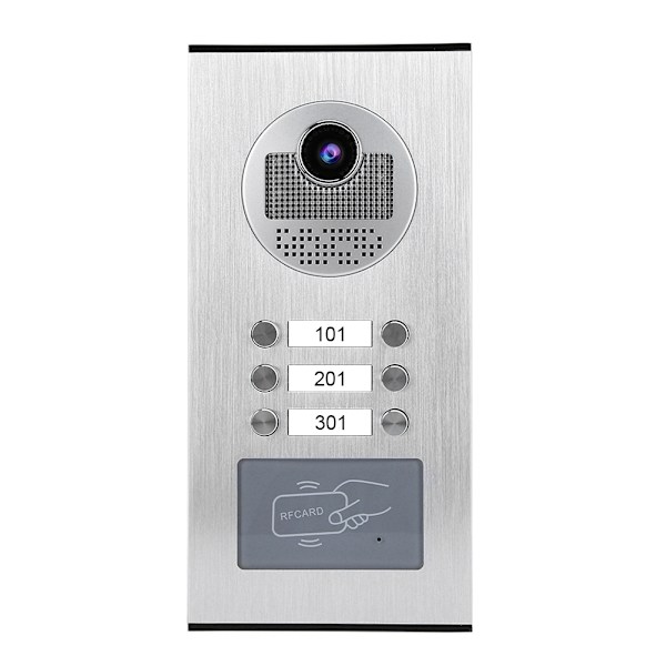 10-tums Videodörrtelefon med 3 Monitorer, Nattseende, Intercom, Dörrklocka, Hemåtkomst System 100-240V(UK)