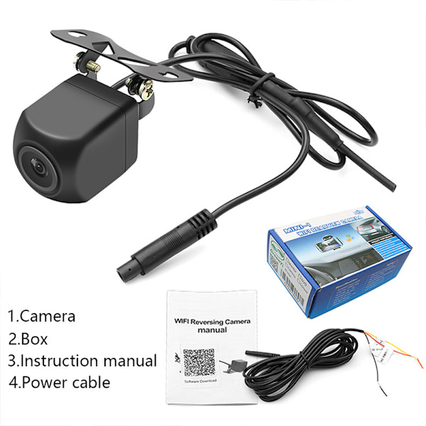 HD Backup Kamera, Metallhus Grad Vidvinkel Nummerskylt Backkamera för bil, Clear Night Vision IP67 Vattentät backkamera
