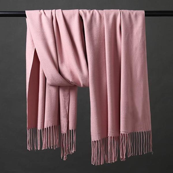 Kvinners Tykk Myk Kashmir Ull Pashmina Sjal Wrap Sjal - Varmt Ensfarget Stole