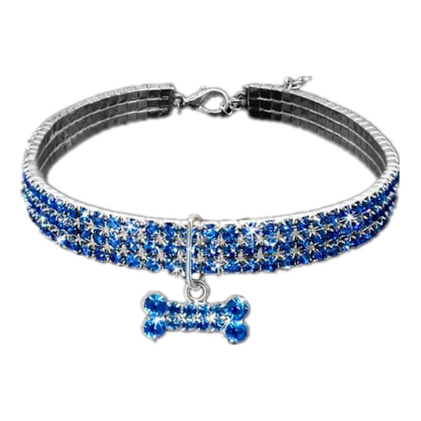 Lemmikin kaulapanta timantilla, säädettävä kristalli Diamond Elastic luupendantti hääkissoille ja -koirille