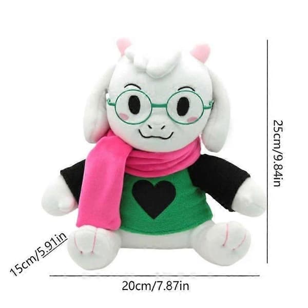 Deltarune Ralsei Plys Uden Hat grøn Pels Briller & Tørklæde Mode Plyslegetøj B C