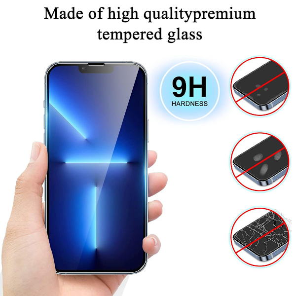 3-delat set för iPhone 13 Pro Max härdat glas skärmskydd