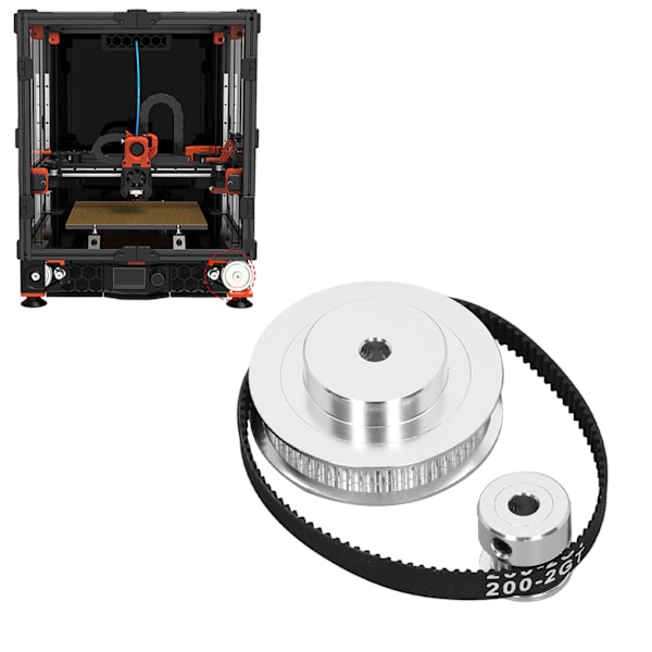 Synkroniserat Hjul för VORON 2.4 3D-skrivare 20+60 Tänder 5mm Hål med 200mm L 6mm B Rem