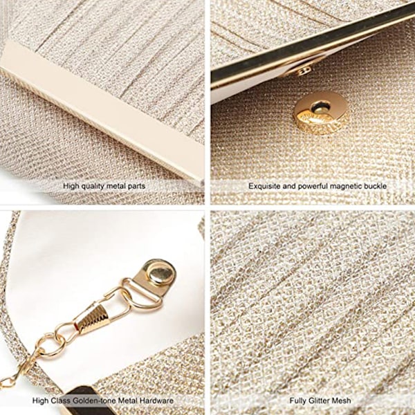 Dame glitter clutch taske Aftensmagtaske