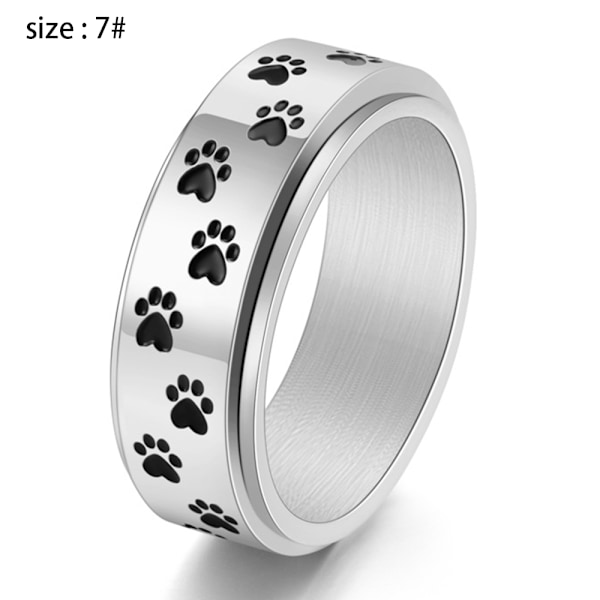Bryllupsring i rustfritt stål med spinner og hundeklo-design