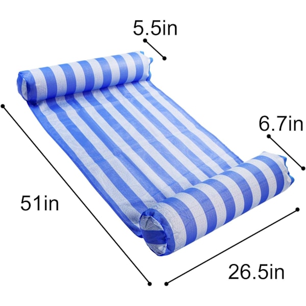 2-Pak Premium Swimming Pool Float Hammock, Multifunktionel Oppustelig Hammock (Saddel, Lounge Stol, Hammock, Drifter), Vand Hammock Lounge