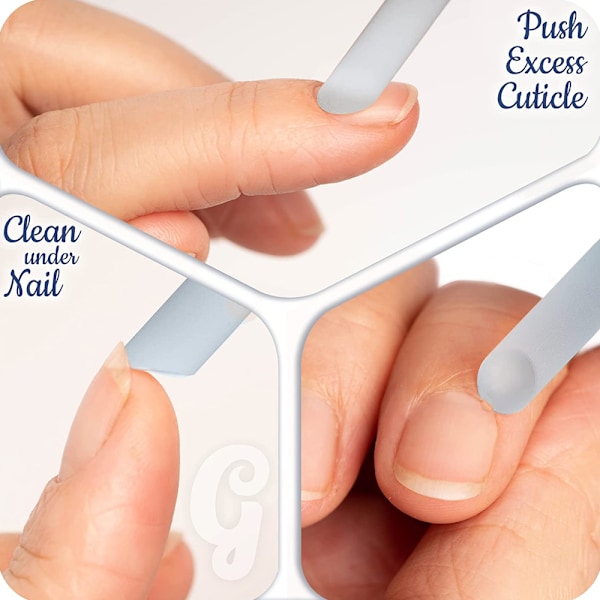 2 stk Glas Neglebåndspusher Neglebåndsfjerner Værktøj Dobbeltsidet Neglebåndstrimmer Manicure Stick Neglefiler Kuit
