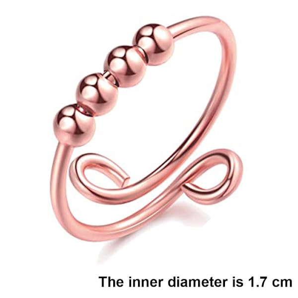 2 st justerbara ångestdämpande ringar för kvinnor med pärlor, stressavlastande ring, spinnerring, meditationsring