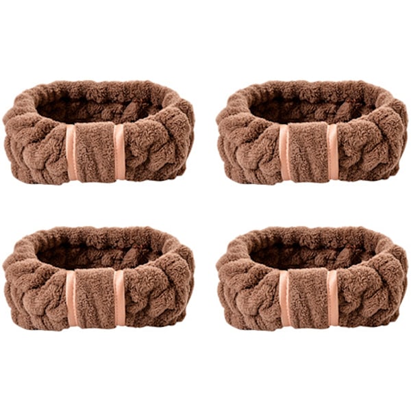 4-pack mikrofiberpannband Spa ansiktsband Makeup pannband Elastisk frottéhuvudomslag för kvinnor Flickor Tvätt ansikte Makeup Dusch Yoga Sport