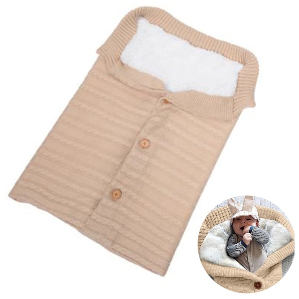 Unisex Babyteppe i Myk og Tykk Fleece - Strikket Babyteppe for Jenter og Gutter - Vognomslag for Nyfødte - Babytilbehør