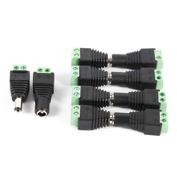 5 Par (5 stk. Han + 5 stk. Hun) DC Strømstik Adapterkabel Stikkontakt til CCTV/LED