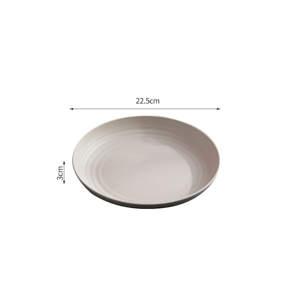 Tallrik i Vetehalmfiber | Set om 4 22,3 cm Nedbrytbara Friska Tallrikar/Matplattor/Menyplattor, Mikrovågsugn & Diskmaskinsäker Porslin - BPA-fri &