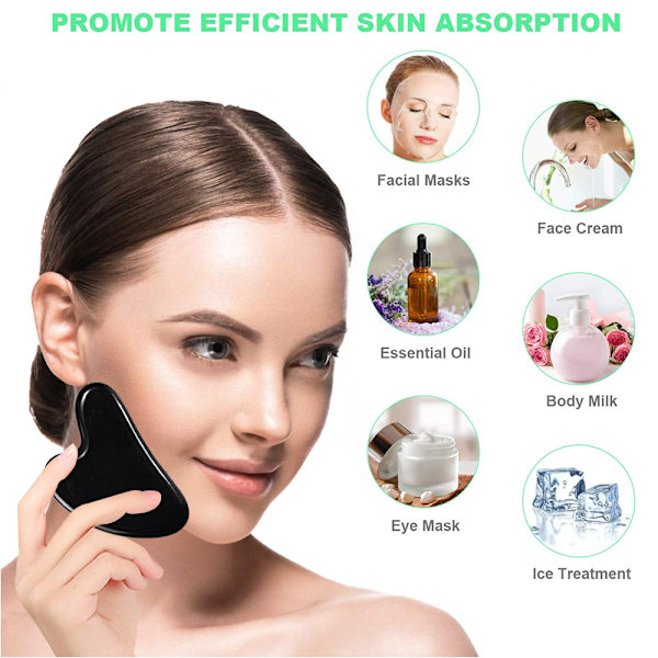 Gua Sha & Hierontapuikko Jade Luonnonkide Itsehoitolahjat Kasvojen Ihohoidotyökalut Rentouttava