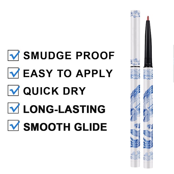 2 kpl Glitter Sparkle Shimmer Sininen & Pinkki Geeli Eyeliner Meikki Kynä Setti, Värikäs Sparkle Silmäluomen Kynä Vedenkestävä Tahrasuoja Pitkäkestoinen