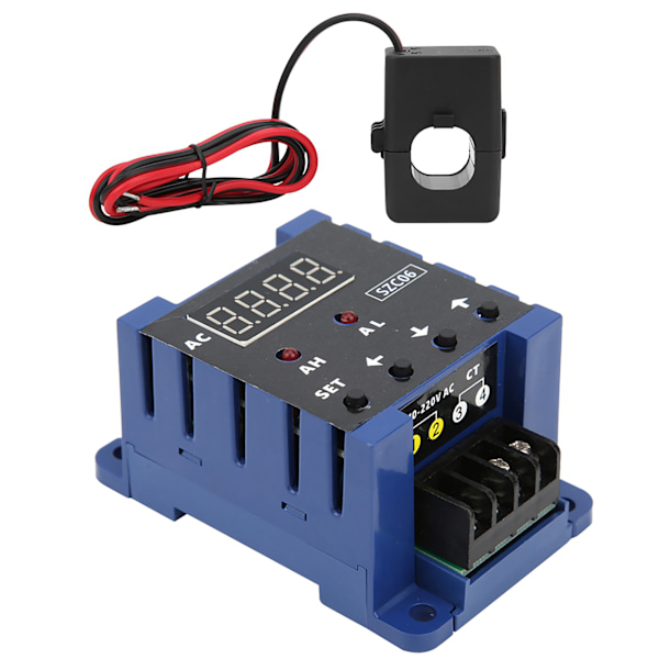 SZC06 AC Digital Amperemeter 0.3‑50A Mätintervall Övre Nedre Gränslarm Fördröjningsrelä Detektera AC110‑220V