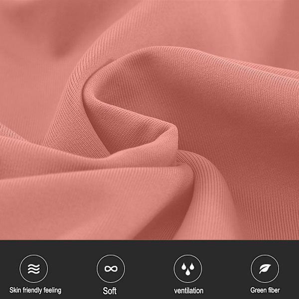 Tankini Badedrakt for Kvinner Todelt Magekontroll Badetøy Tankini Topp med Sportslige Shorts - Rosa