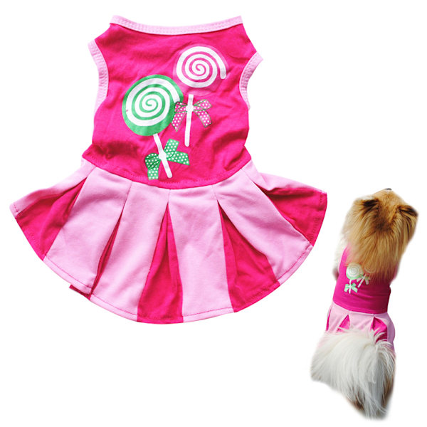 Pet Mini Kjole Cheerleader Kjole Hund Bomuld Sommerkjole