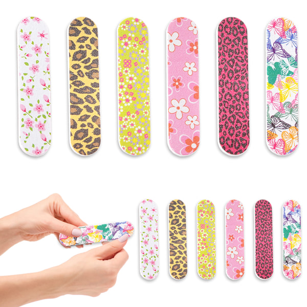 12 st Färgglada Mini Nagelfilar för Flickor