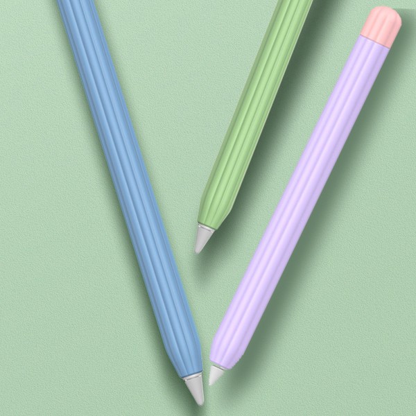 Fodral i silikon kompatibelt med Apple Pencil 1:a generation, pennfodral + tvåfärgat pennlock