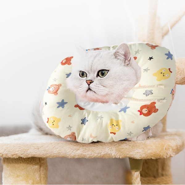 1 st justerbar kattkon krage mjuk, söt katt återställnings krage kattkon efter kattkirurgi (tre storlekar att välja mellan)