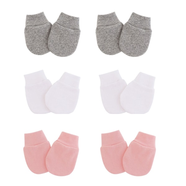 6 Par Newborn Vantar Baby Toddler Handskar Repfria Vantar för Bebisar 0-6 Månader för Pojkar och Flickor