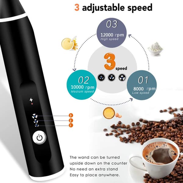 Oppladbar Elektrisk Melkeskummer for Kaffe, Matcha, Latte