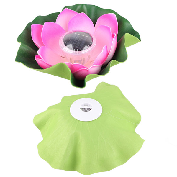 Vandafvisende Solcelledrevet LED Farveskiftende Lotusblomst Flydende Lampe Have Gul Rosa