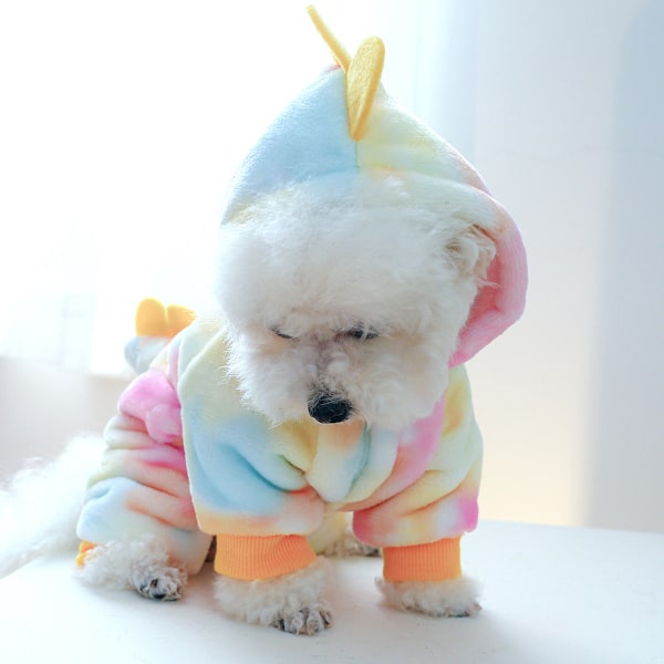 Kläder för husdjur Hundkläder - Hund Katt Valp Jacka Kläder Mjukt korallfleecematerial Overall Vinterrock med hatt Rock Hoodie för Teddy Hund Husdjur Plysch