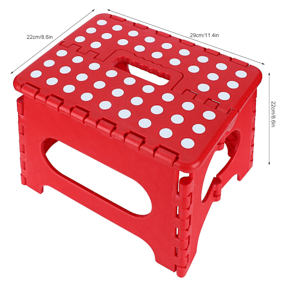 Tjock Plastvikbar Pall Liten Stol Avancerad Bärbar Bänk 29*22*22cm(Korallröd)