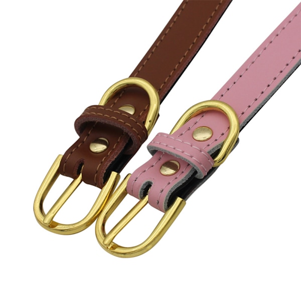 Rullat läder hundhalsband hållbart runt rep halsband är lämpligt för små och medelstora hundar,