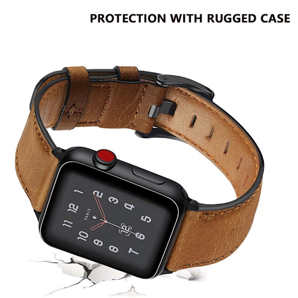 Kompatibel med Apple Watch Rem 38-40mm /42-44mm, Ægte Læder Udskiftningsrem Kompatibel med Apple Watch Serie 5/ 4/3 /2 /1