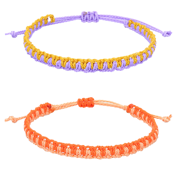 2 st Tvåfärgad vävd handrep Armband, Amulett, Smyckestillbehör för kvinnor och tonårsflickor, Lycka till
