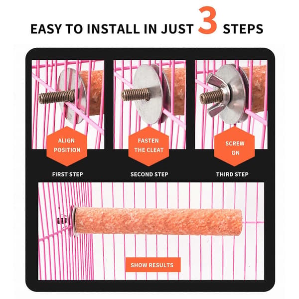 7 stk. grebsvenlige fugleburs-siddepinde til conures, parakitter, dværgpapegøjer, nymfekakaduer, gode til at holde kløer og næb ved lige